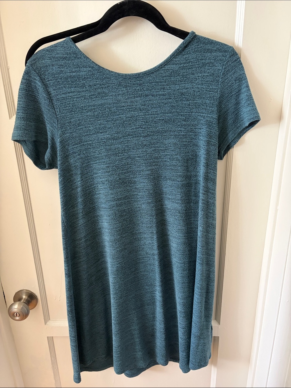 Teal Short Sleeve Swing Dress